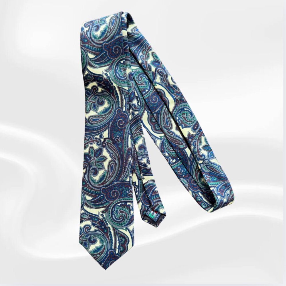 Briar Vintage Hand-Fashioned Paisley Tie – Multicolor on Cream